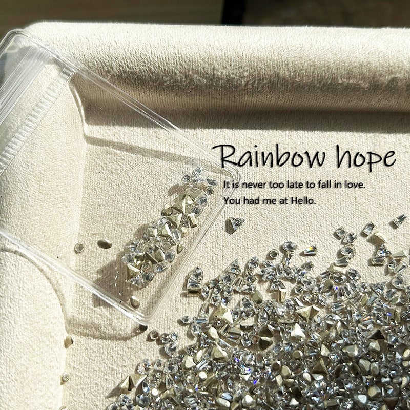 Смесени мини циркониеви кристали за нокти, плоско дъно, обърнат дизайн, за DIY маникюр – форми сърце, квадрат, капка, звезда