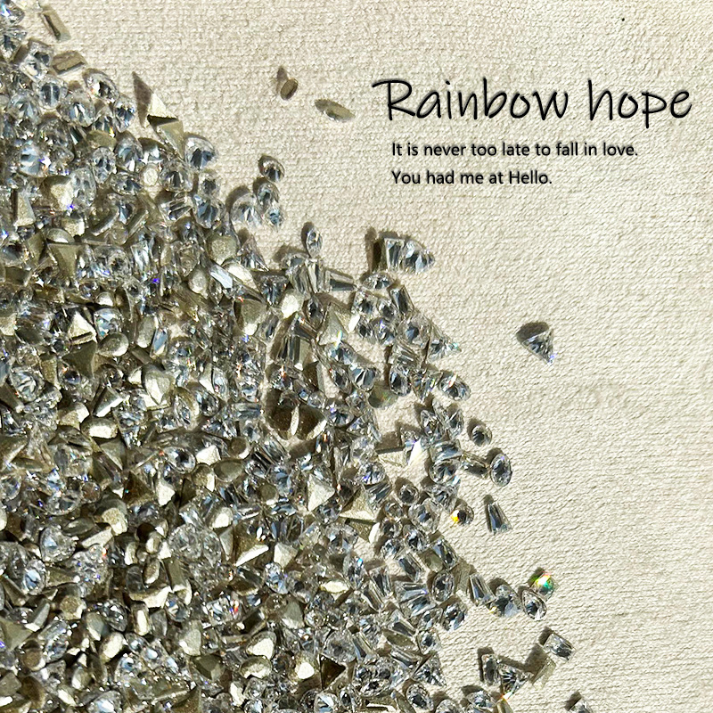 Смесени мини циркониеви кристали за нокти, плоско дъно, обърнат дизайн, за DIY маникюр – форми сърце, квадрат, капка, звезда