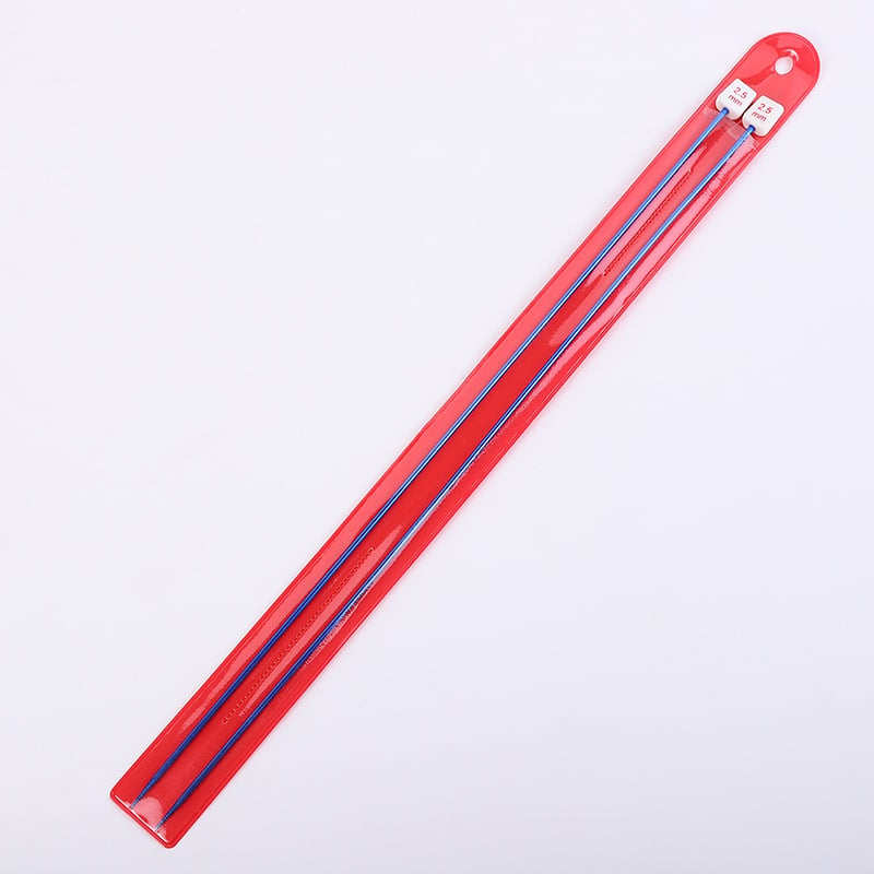 Šarene igle za pletenje od oksida aluminija s čepom, 35 cm, s perlama, jednostruka ravna igla za šal i džemper, DIY