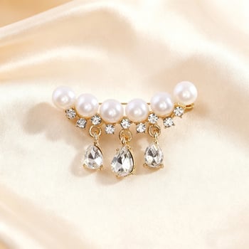 Prémiová brošňa s perlou a strapcami – elegantný doplnok na svetre a saka, pevný ozdobný šperk na oblečenie pre ženy