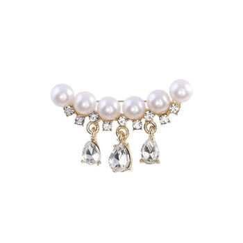Prémiová brošňa s perlou a strapcami – elegantný doplnok na svetre a saka, pevný ozdobný šperk na oblečenie pre ženy