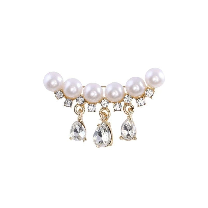 Prémiová brošňa s perlou a strapcami – elegantný doplnok na svetre a saka, pevný ozdobný šperk na oblečenie pre ženy