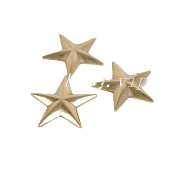 Месингова триизмерна петконечна звезда — декоративна катарама, ръчно изработен DIY аксесоар