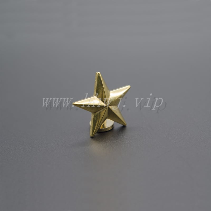 Месингова триизмерна петконечна звезда — декоративна катарама, ръчно изработен DIY аксесоар