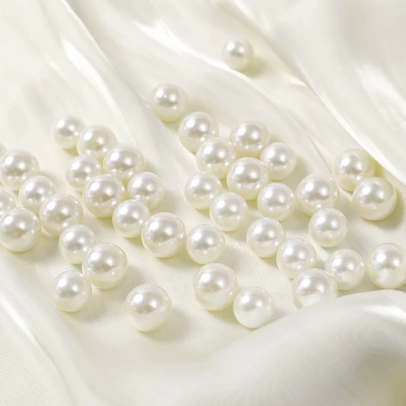Perle od umjetnih bisera, 6–10 mm, s probijanom rupom, okrugle, labave za DIY nakit – ogrlice i narukvice