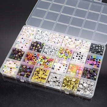 24 kutije perli s slovima, brojevima, osmijehima i srcima za ručno izradu nakita — narukvice i ogrlice