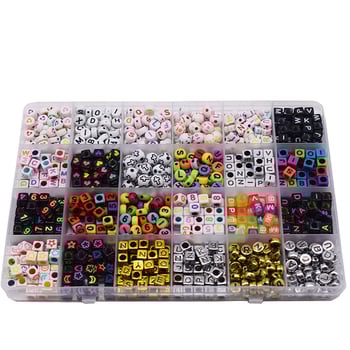 24 kutije perli s slovima, brojevima, osmijehima i srcima za ručno izradu nakita — narukvice i ogrlice