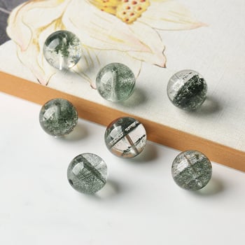 Prirodno zelene kristalne perle – set okruglih perli promjera 10 mm za DIY narukvicu, višeslojni zvjezdasti uzorak