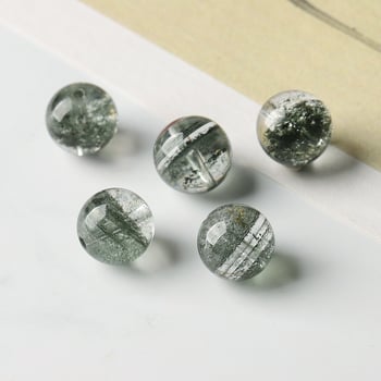 Prirodno zelene kristalne perle – set okruglih perli promjera 10 mm za DIY narukvicu, višeslojni zvjezdasti uzorak