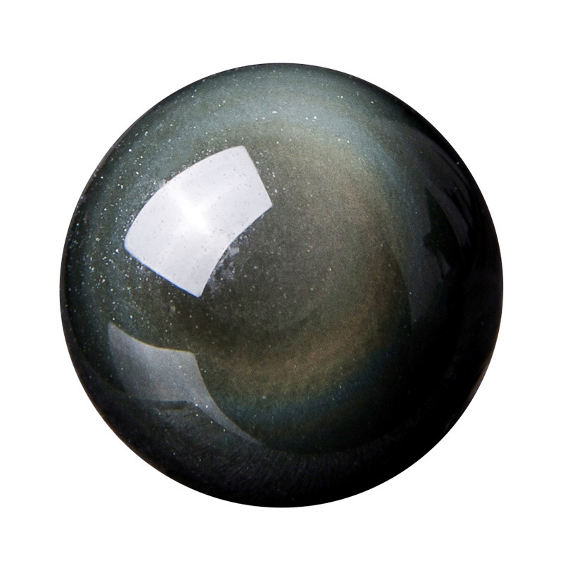 Prirodne dvostruke oči od obsidijanskog kristala, slobodne perle, ljubičasto-zeleno oko, okrugle, 10 mm, za DIY