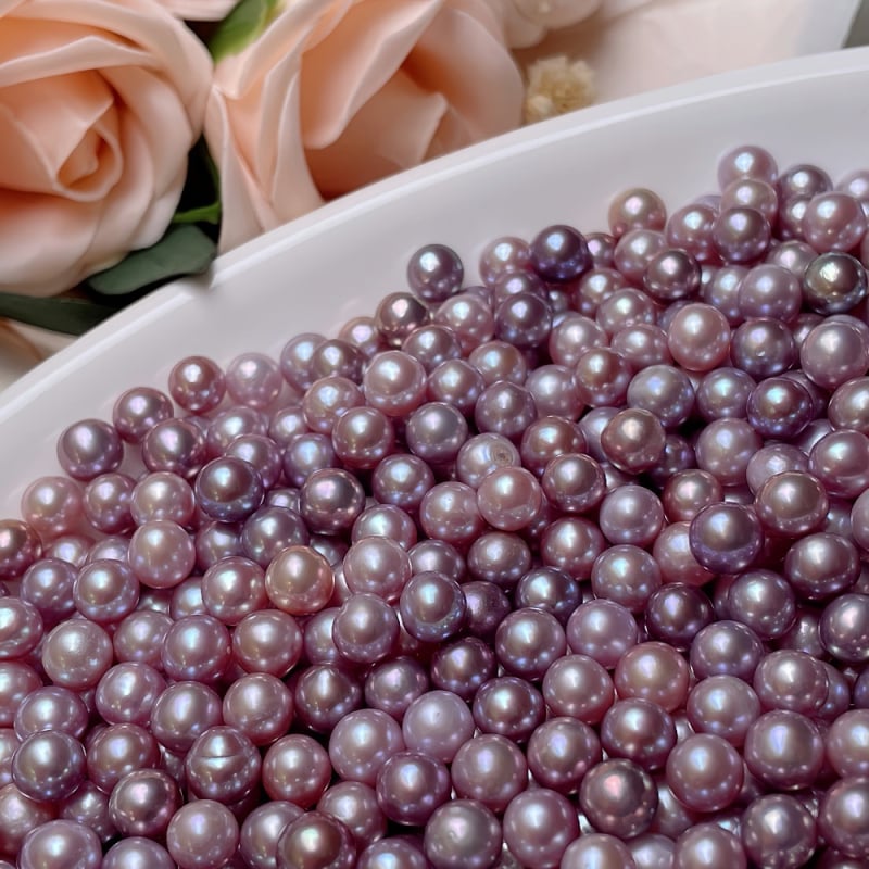 Slatkovodne biserne koralje, prozirno ružičaste ljubičaste boje, ručna izrada, visokokvalitetne za narukvice