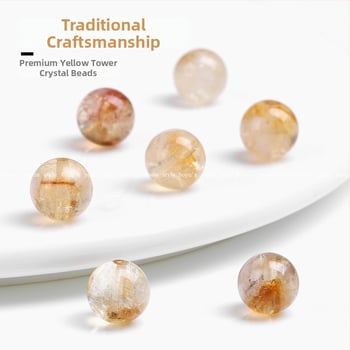 8 mm prirodne žuto kristalne kuglice ručno izrađene za DIY izradu nakita