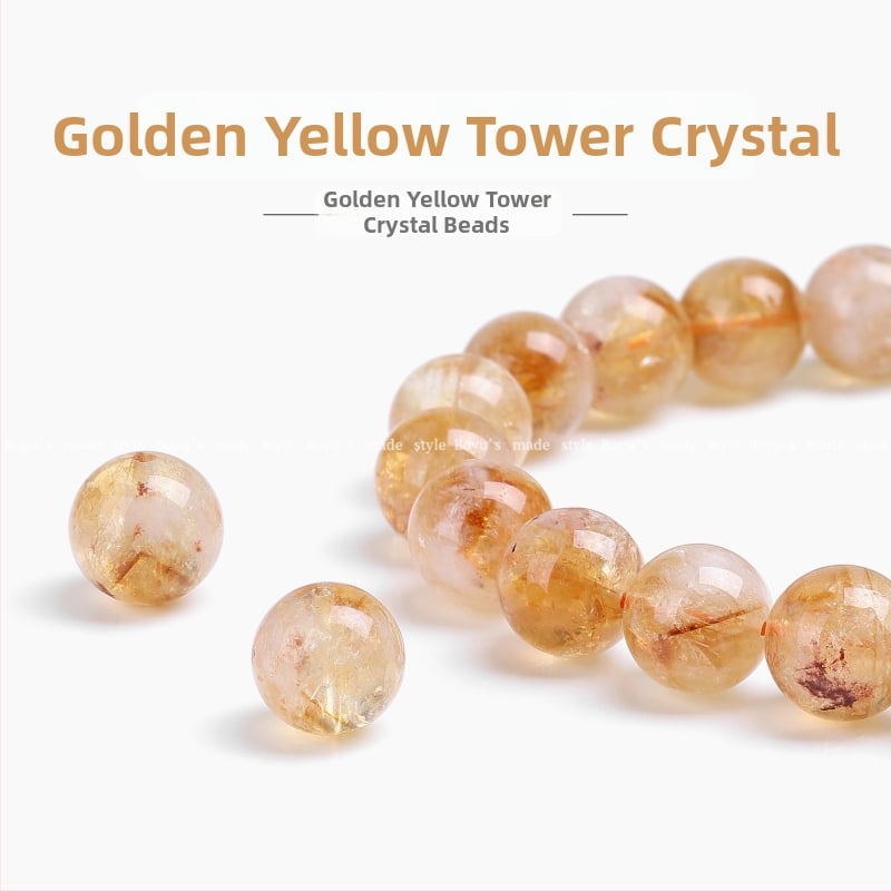 8 mm prirodne žuto kristalne kuglice ručno izrađene za DIY izradu nakita