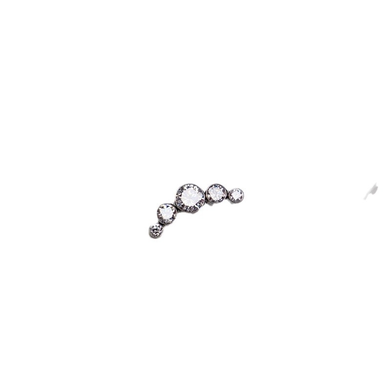 Pet dijamantnih naušnica od titan čelika, s vijkom straga, 1,2 mm