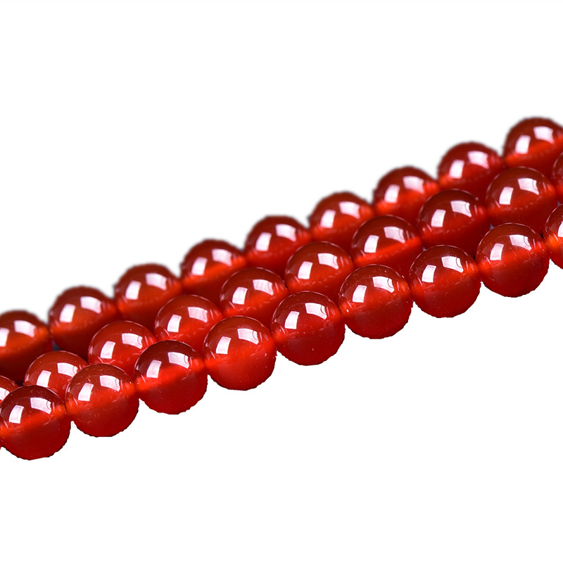 Prirodne crvene ahat labave perle – dijelovi nakita za DIY narukvice i ogrlice, okrugle 6 mm
