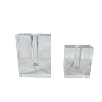 Priehľadná krištáľová štvorcová váza na kvety, moderný európsky minimalistický štýl dekorácie