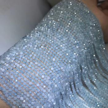 Prirodne akvamarinske facettirane perle, labave perle, 2 mm i 3 mm