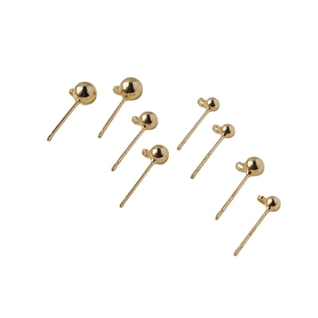 14K pozlaćene, otporne na promjenu boje, gravirane naušnice s kuglicom 92-stil, za uho, 53 mm/4 mm/5 mm, DIY materijal za nakit