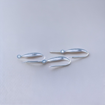 S925 strieborné široké náušnicové háčiky pre DIY s kryštálmi a perlami, perlové podložky