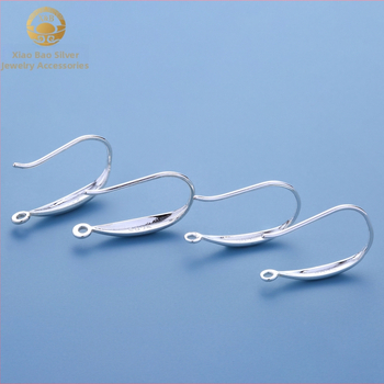 S925 strieborné široké náušnicové háčiky pre DIY s kryštálmi a perlami, perlové podložky