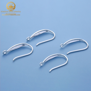 S925 strieborné široké náušnicové háčiky pre DIY s kryštálmi a perlami, perlové podložky