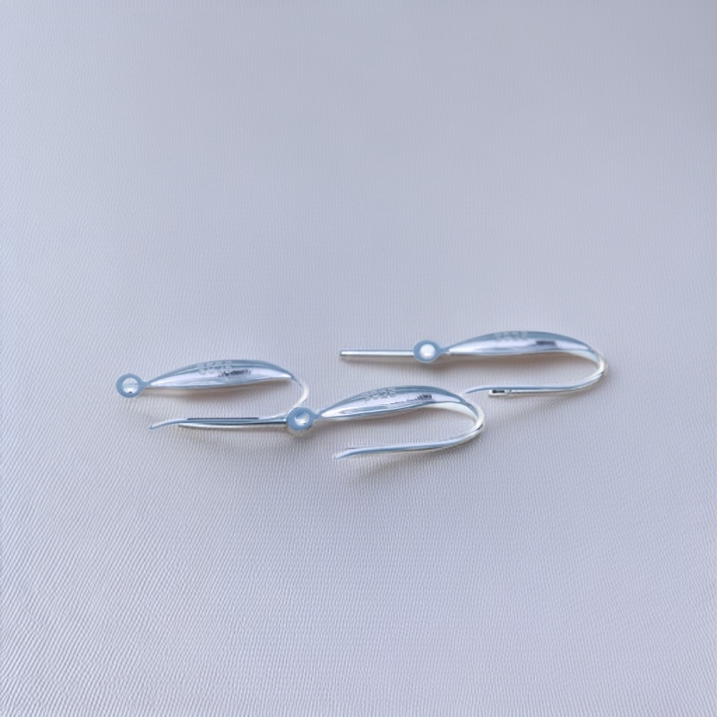 S925 strieborné široké náušnicové háčiky pre DIY s kryštálmi a perlami, perlové podložky