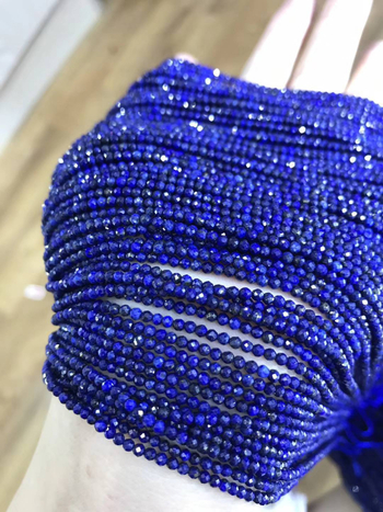 Prirodni kristal 2 mm lazurit facetirane perle, slobodne perle za narukvicu i ogrlicu