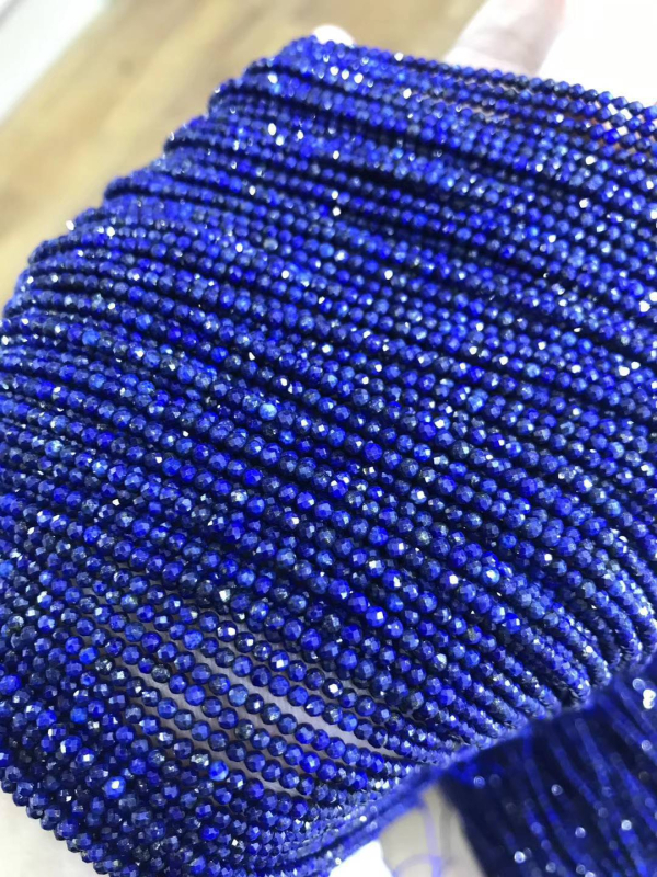 Prirodni kristal 2 mm lazurit facetirane perle, slobodne perle za narukvicu i ogrlicu