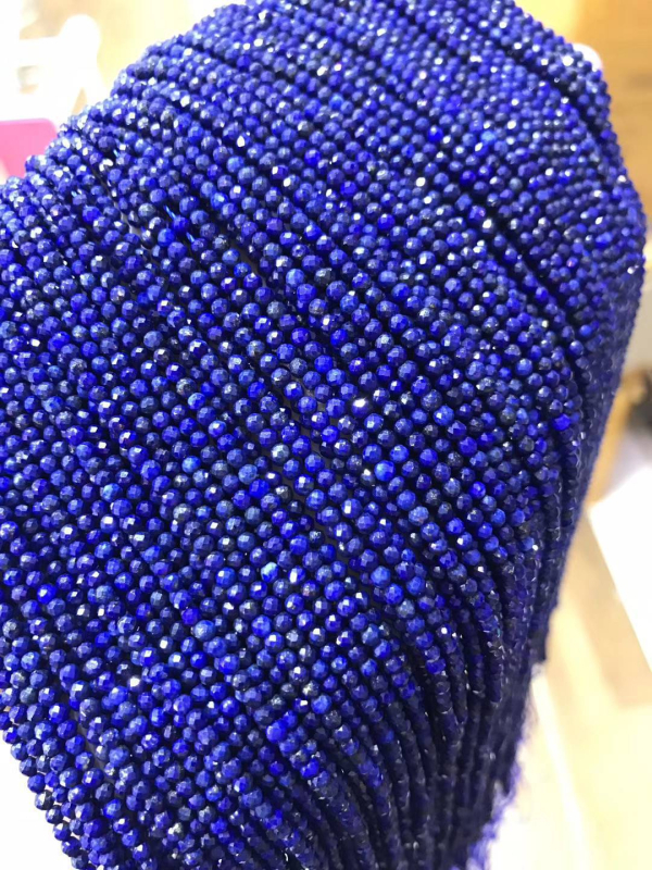 Prirodni kristal 2 mm lazurit facetirane perle, slobodne perle za narukvicu i ogrlicu