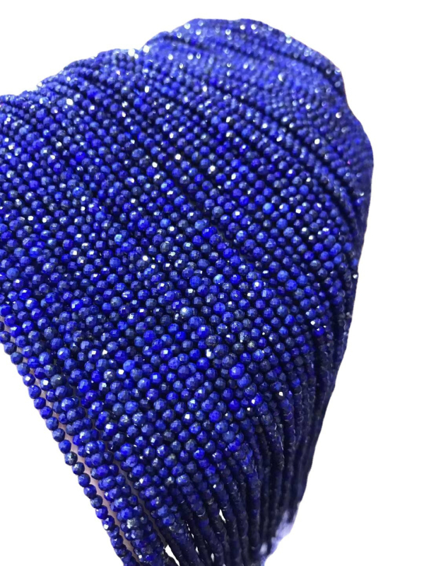 Prirodni kristal 2 mm lazurit facetirane perle, slobodne perle za narukvicu i ogrlicu