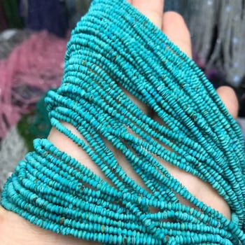 Tirkizne perle u obliku letećeg diska, polugotove slobodne perle za DIY nakit, dugačak niz za narukvice i ogrlice