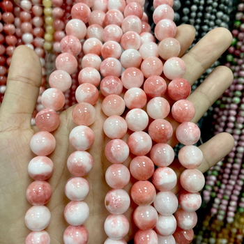 Kalcedon, perzijski jade, boje breskve, okrugle 8 mm perle, labave perle za DIY narukvice, poluproizvodi za nakit