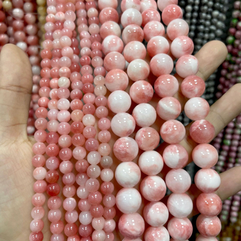 Kalcedon, perzijski jade, boje breskve, okrugle 8 mm perle, labave perle za DIY narukvice, poluproizvodi za nakit