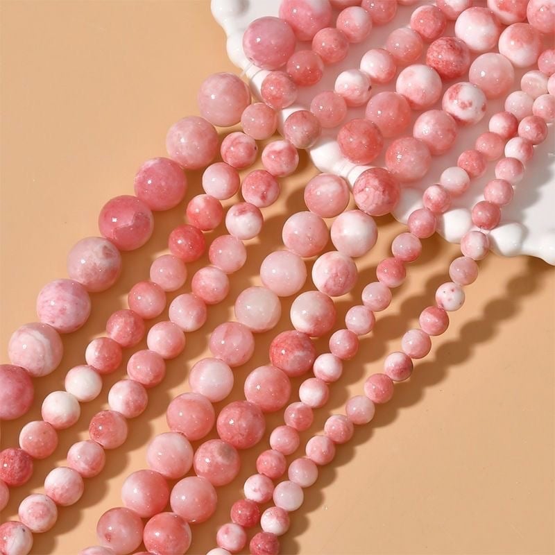 Kalcedon, perzijski jade, boje breskve, okrugle 8 mm perle, labave perle za DIY narukvice, poluproizvodi za nakit