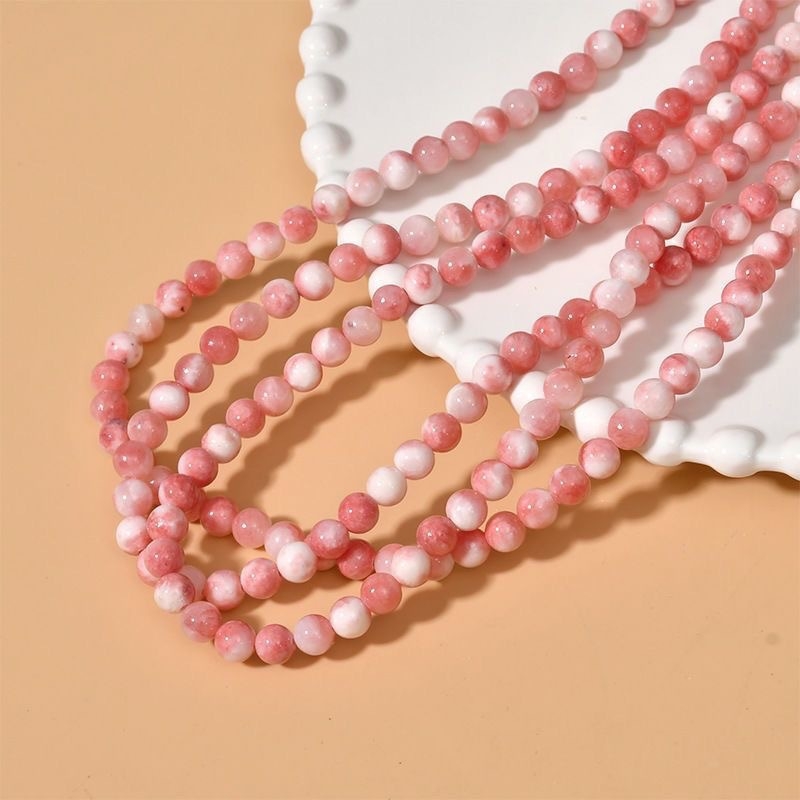 Kalcedon, perzijski jade, boje breskve, okrugle 8 mm perle, labave perle za DIY narukvice, poluproizvodi za nakit