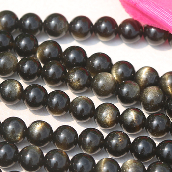 Zlatne obsidijan perle, 10 mm, okrugle, slobodne perle za DIY dugi lanac nakit