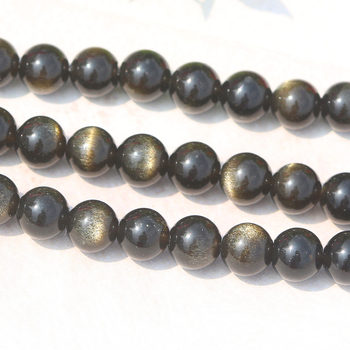 Zlatne obsidijan perle, 10 mm, okrugle, slobodne perle za DIY dugi lanac nakit