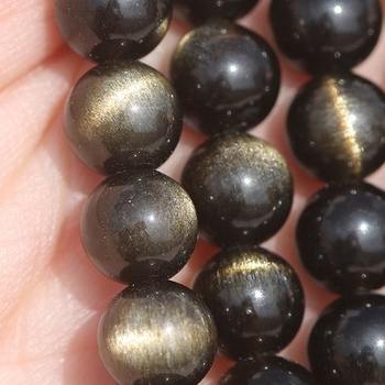 Zlatne obsidijan perle, 10 mm, okrugle, slobodne perle za DIY dugi lanac nakit