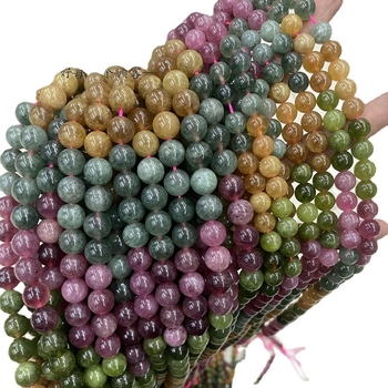 8 mm chalcedon perle – imitacija turmalina, okrugle slobodne perle za DIY nakit