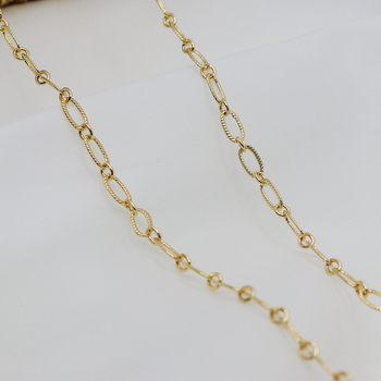 14K pozlata, boja otporna, 3,5 mm reljefna O-oblika ogrlica, duljina 1 m, DIY dodaci za izradu ogrlica