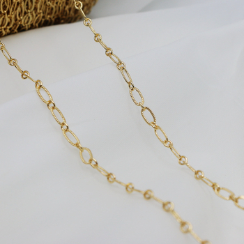 14K pozlata, boja otporna, 3,5 mm reljefna O-oblika ogrlica, duljina 1 m, DIY dodaci za izradu ogrlica