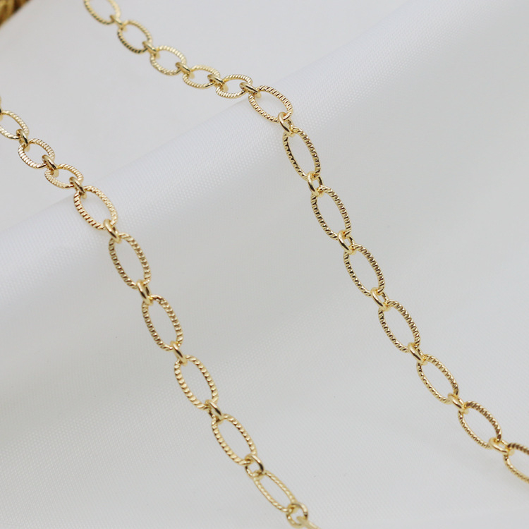 14K pozlata, boja otporna, 3,5 mm reljefna O-oblika ogrlica, duljina 1 m, DIY dodaci za izradu ogrlica