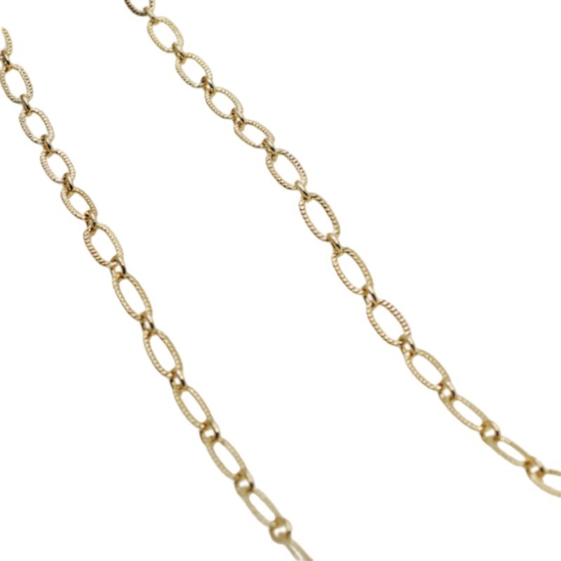 14K pozlata, boja otporna, 3,5 mm reljefna O-oblika ogrlica, duljina 1 m, DIY dodaci za izradu ogrlica