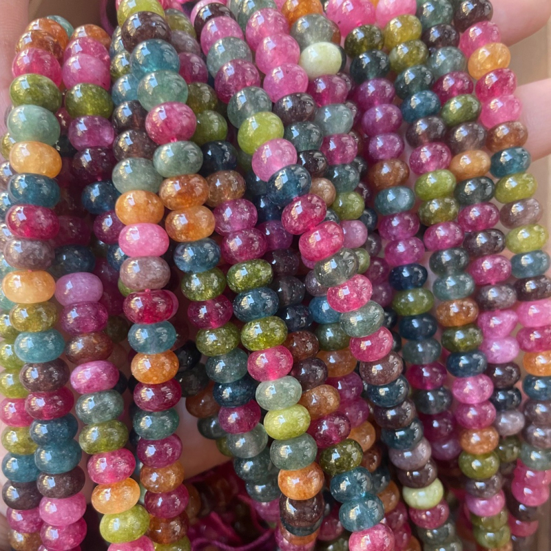 Turmalinske perle, abakus i okrugle nepravilnog oblika, dijelovi za DIY nakit, 6 mm