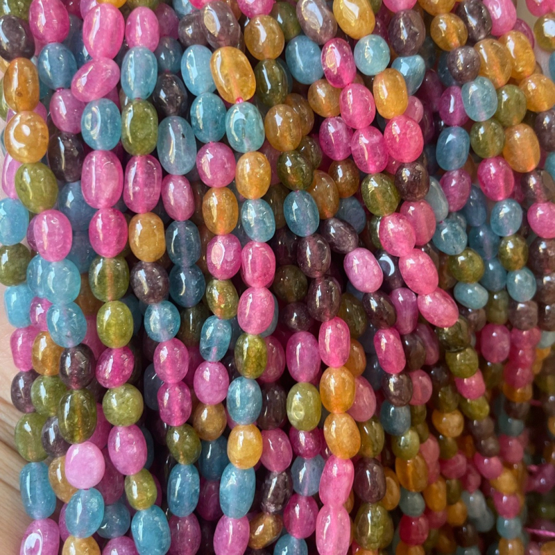 Turmalinske perle, abakus i okrugle nepravilnog oblika, dijelovi za DIY nakit, 6 mm