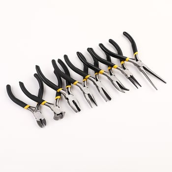 Κίτρινο-Μαύρο σετ μίνι πένσες 8 τεμαχίων για κοσμήματα, πολυλειτουργικά εργαλεία DIY, 4,5 ίντσες