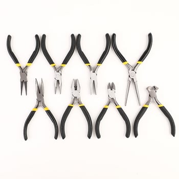 Κίτρινο-Μαύρο σετ μίνι πένσες 8 τεμαχίων για κοσμήματα, πολυλειτουργικά εργαλεία DIY, 4,5 ίντσες