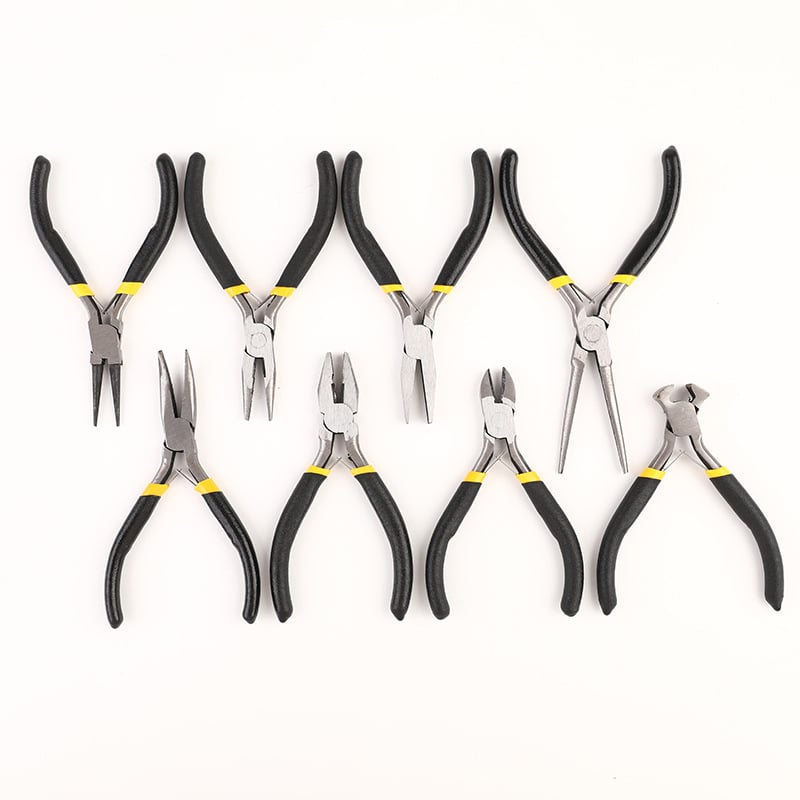 Κίτρινο-Μαύρο σετ μίνι πένσες 8 τεμαχίων για κοσμήματα, πολυλειτουργικά εργαλεία DIY, 4,5 ίντσες