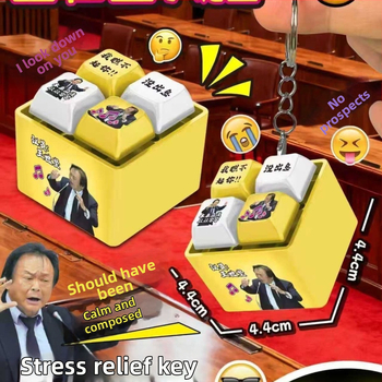 Svietiace tlačidlo pre výslovnosť hlasu, prívesok s motívom klávesnice, kľúčenka, relaxačná hračka