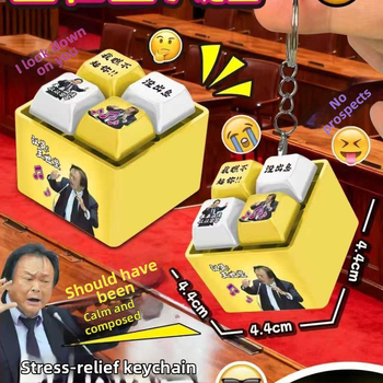 Svietiace tlačidlo pre výslovnosť hlasu, prívesok s motívom klávesnice, kľúčenka, relaxačná hračka